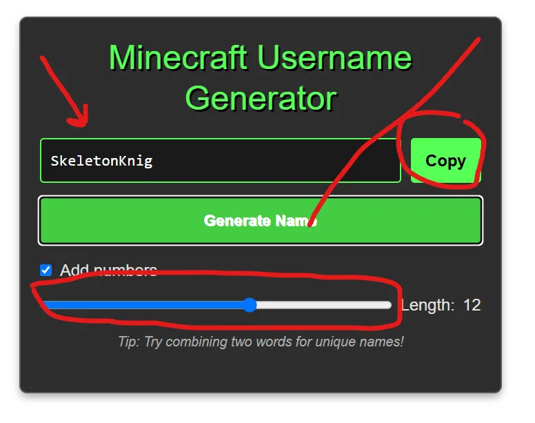 Minecraft Username Generator 1 image