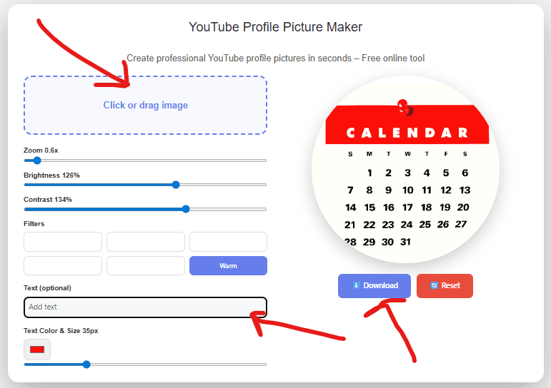 YouTube profile picture maker