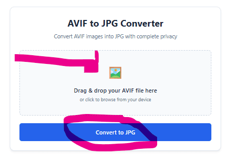 AVIF to JPG Converter – Convert AVIF Images to JPG Online 1 avif to jpg conversion
