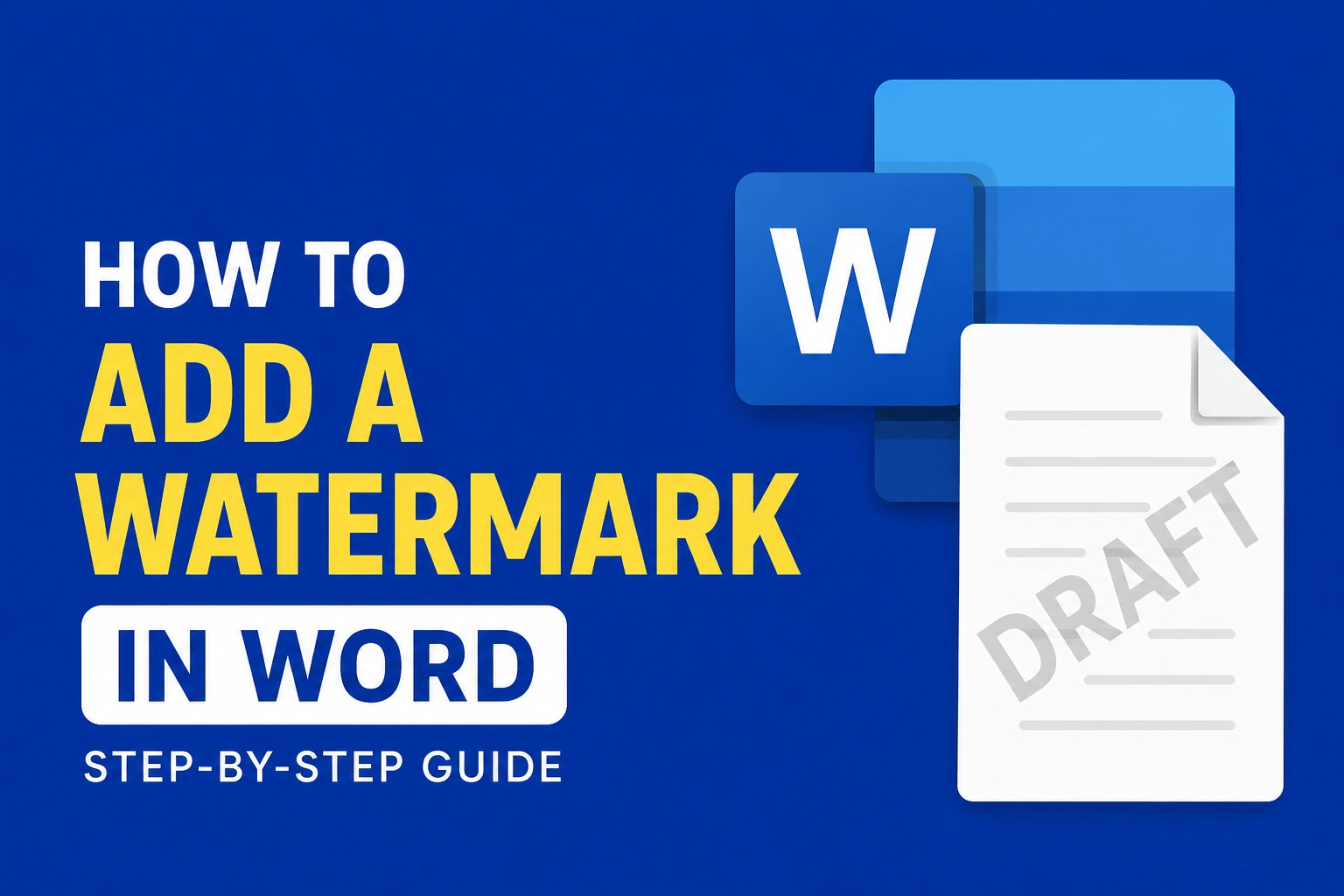 How to add a watermark in word